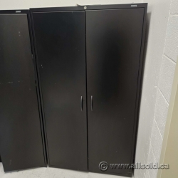 Teknion Black 2 Door Storage Cabinet w/ Adjustable Shelves